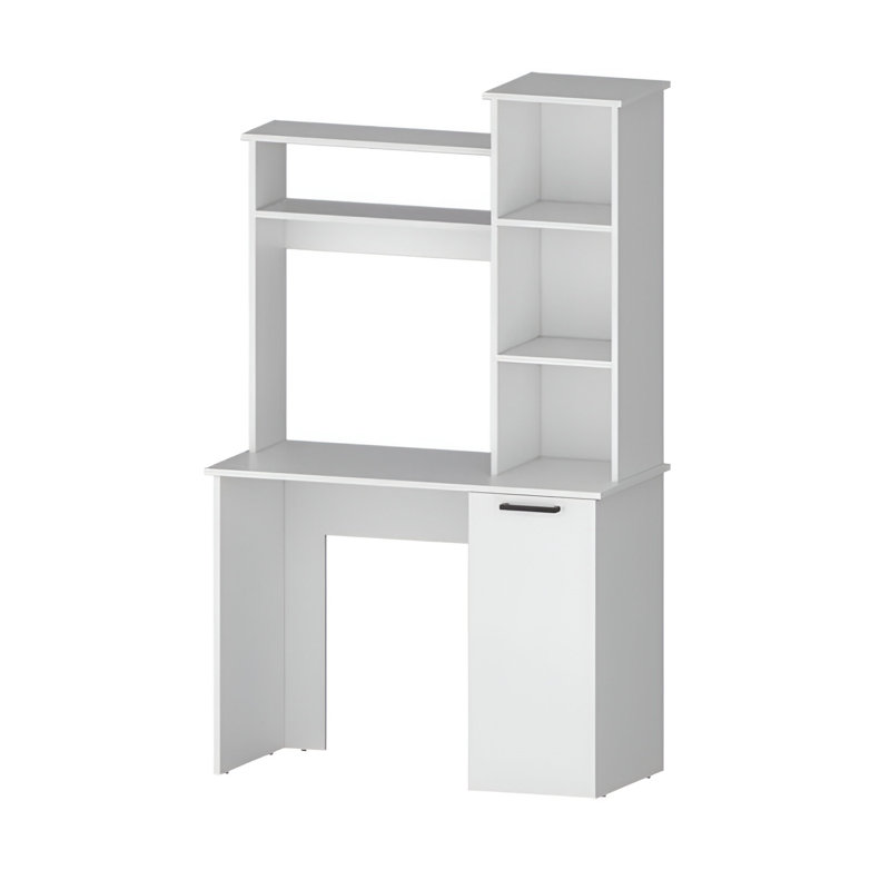 39" White Computer Desk With Hutch