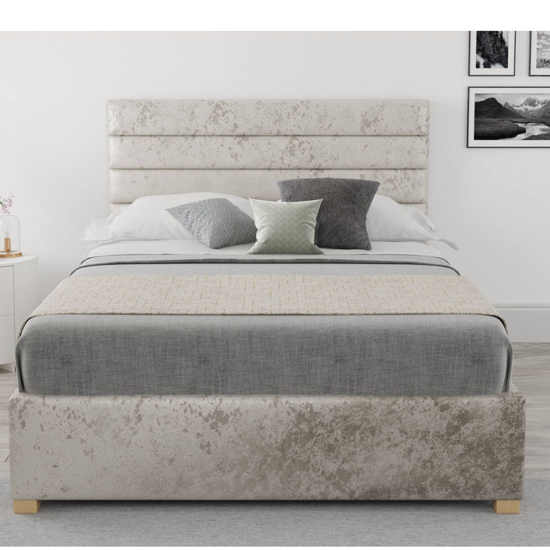 Mraz Upholstered Ottoman Storage Bed, Super King (6'), Pearl