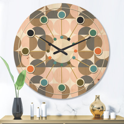 Horloge murale circulaire en bois IV