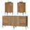 Ensemble de chambre à coucher 4 pièces, commode et table de chevet pour chambre à coucher, ensemble de commode en bois avec tablettes réglables, table de chevet de 2 avec station de charge