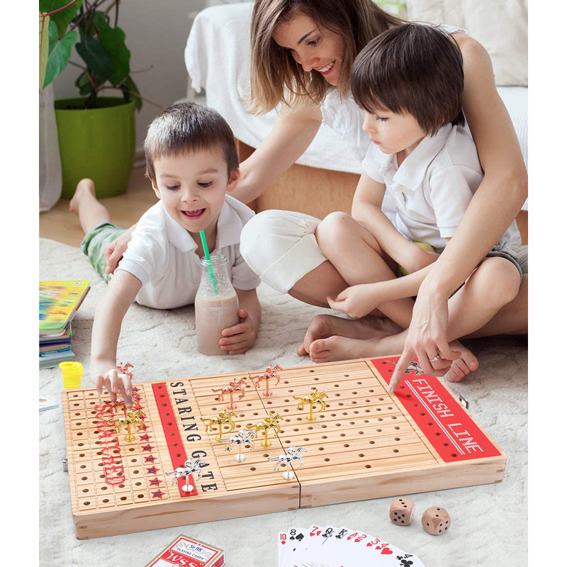 MUKE 2 Player Wood Horse Race