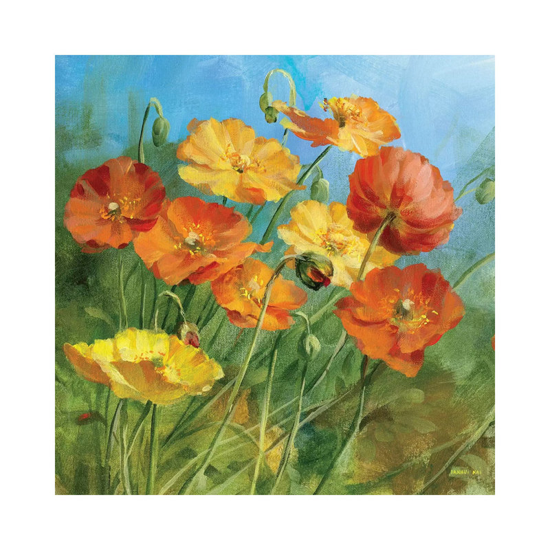 «Summer Field IV» par Danhui Nai - reproduction d'art, Toile tendue, Aucun mat, H 12 po x l 12 po x P 0,75 po