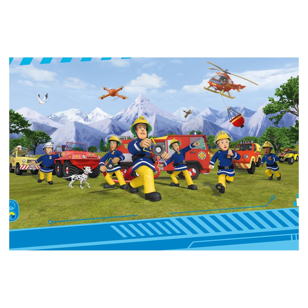 Strukturierte Fototapete Fireman Sam – Always Ready 1,9 m x 288 cm