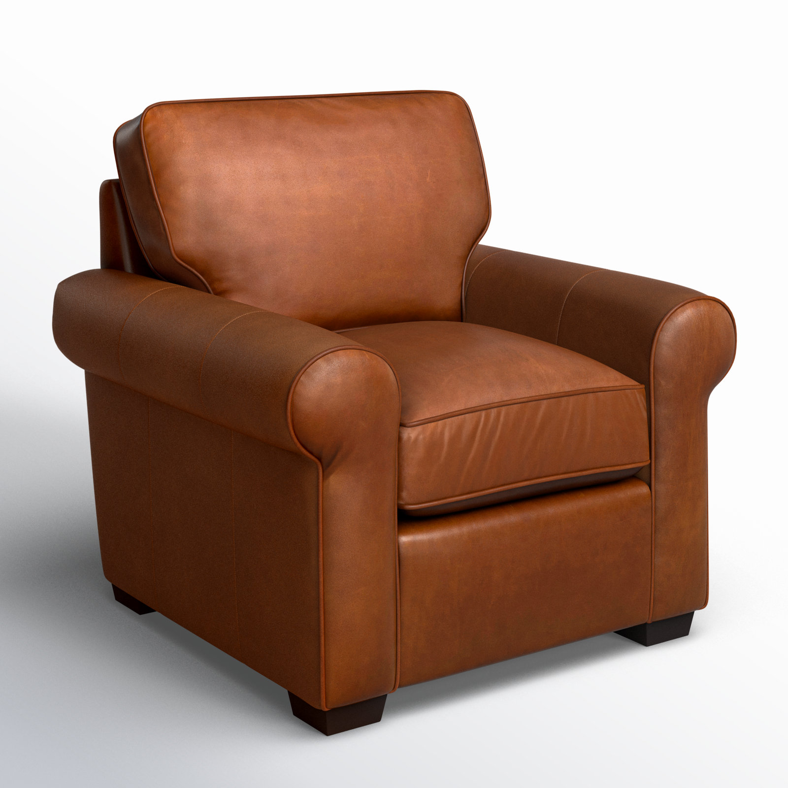 Porter Genuine Leather Armchair, Bruno Canyon Genuine Leather
