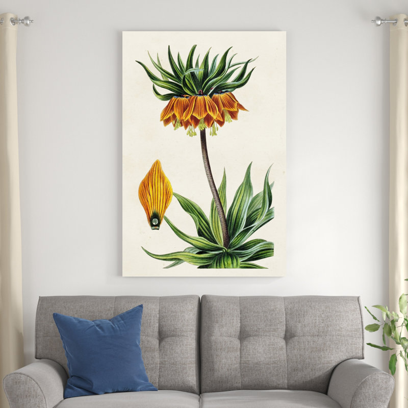 Dossier floral antique VII, H 48 po x l 32 po x P 1,25 po