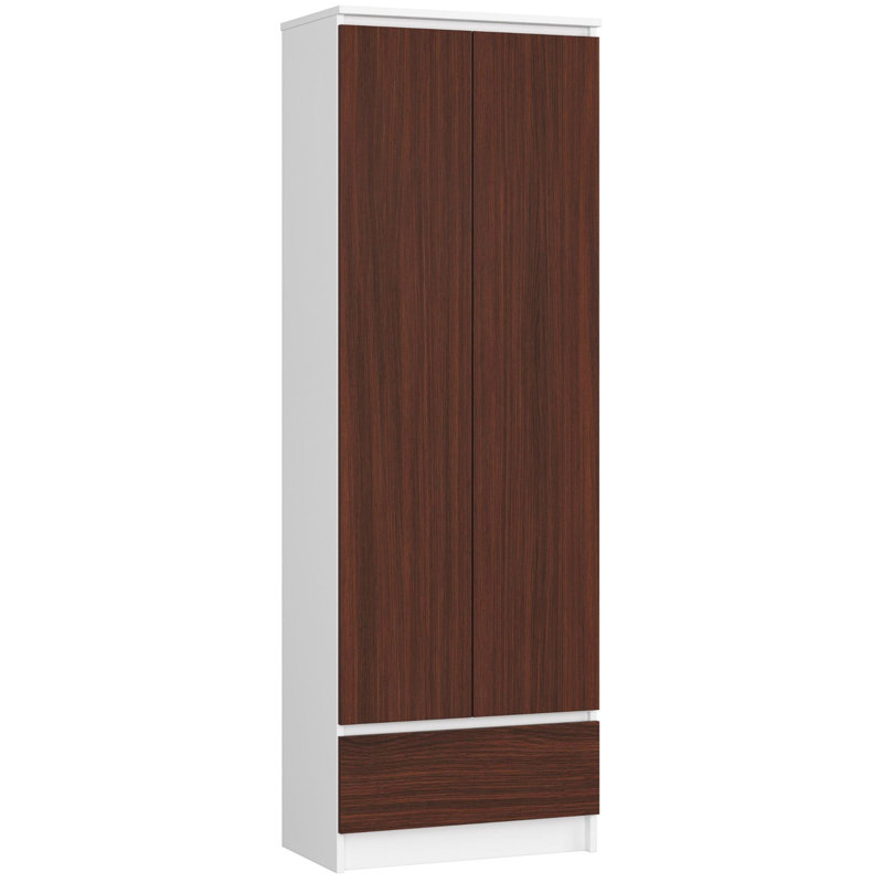 Alexsandria 180cm H x 60cm W Standard Bookcase, White/Venge