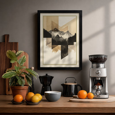 Fragmented Mountain Modern - Framed Print
