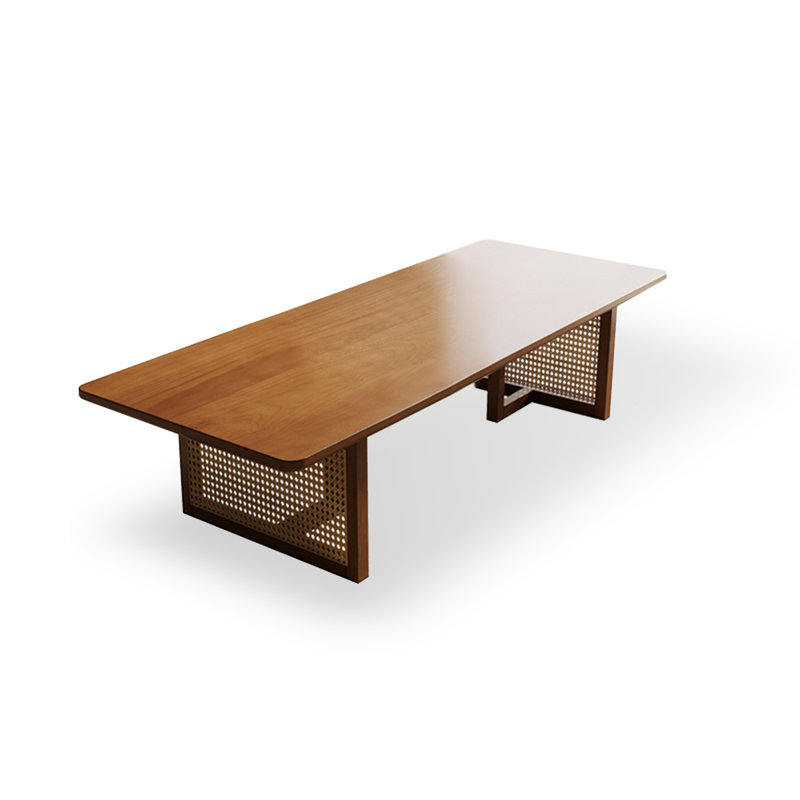 Tables basses rectangulaires en bois massif brun, H 13,78 po x L 47,24 po x l 23,62 po