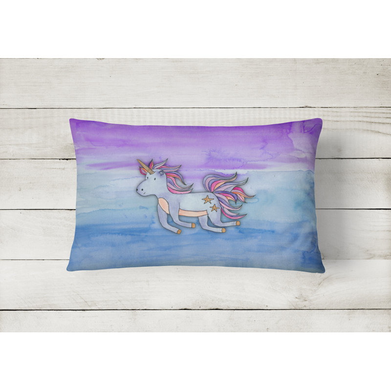 Unicorn Watercolor Lumbar Pillow
