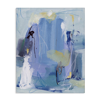 «Blue Abstract with Squiggles», art mural sur toile par Grace Popp