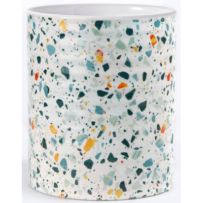 Kitchen Utensil Holder, 7.2 Inch Extra Large Table Terrazzo Marble Pattern Ceramic Utensil Crock Organizer