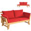502.92 cm W Acacia Solid Wood Outdoor Sofa with Cushions-70459081