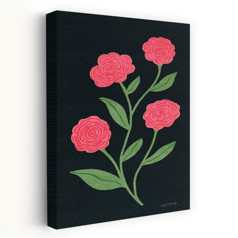 «Petal and Stem V Abstract Contemporary Rose Flower Landscape», reproduction d'art mural, H 18 po x l 12 po