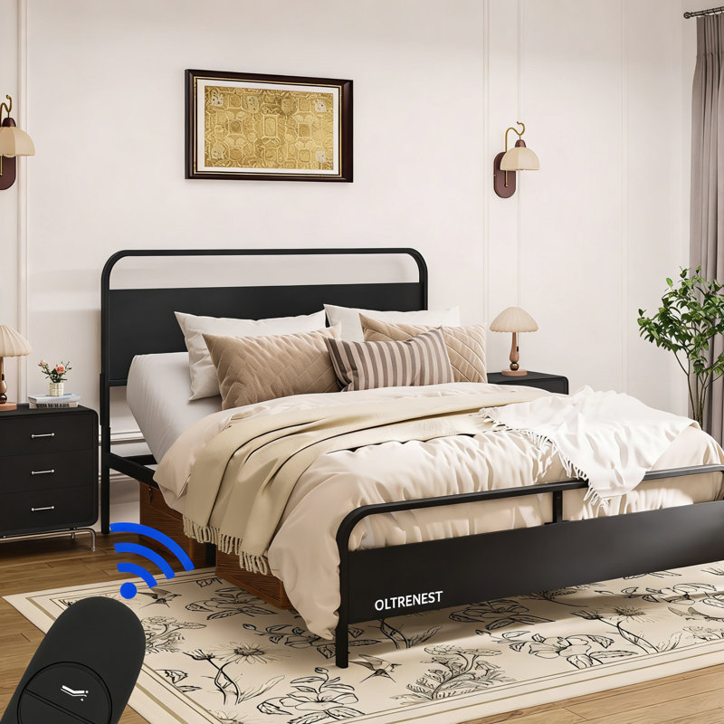 OLTRENEST Queen Size Adjustable Bed Base, Head Elevation 0°–60°, Silent Motor, Contemporary Frame, Quick & Easy Setup for Pressure Relief