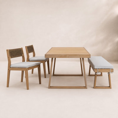 Rosa 35'' Rectangular 4-Person Outdoor Dining Set
