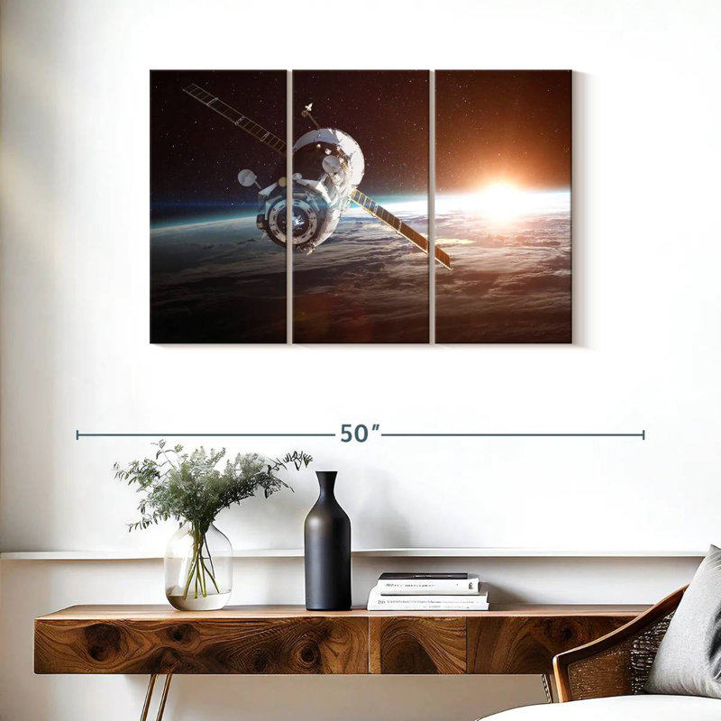 Satellite Over Earth, 24" H x 38" W