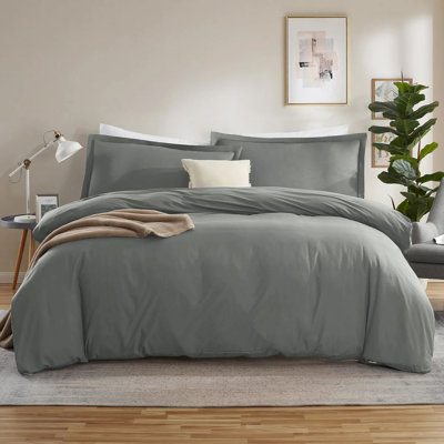 300TC Microfiber Duvet Cover Set – Reversible Luxury 3-Piece