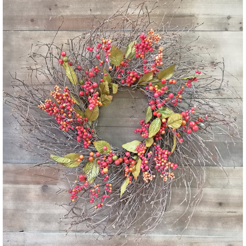 Handcrafted Faux Berry 25'' Wreath