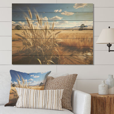 Golden Harvest Meadow Horizon II - prairies sur bois