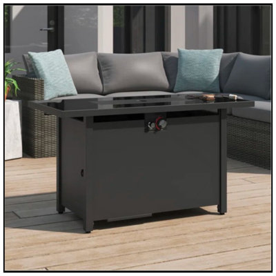 Table de foyer d'extérieur en acier 25 "avec couvercle