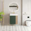 Meuble-lavabo mural contemporain avec lavabo en céramique et rangement à fermeture en douceur-597385677