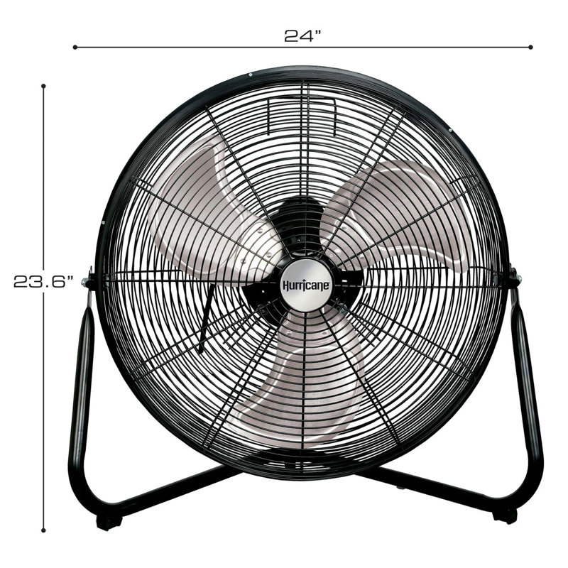 Ventilateur oscillant / debout Hurricane, H 23,6 po x l 24 po x P 11,8 po, Noir