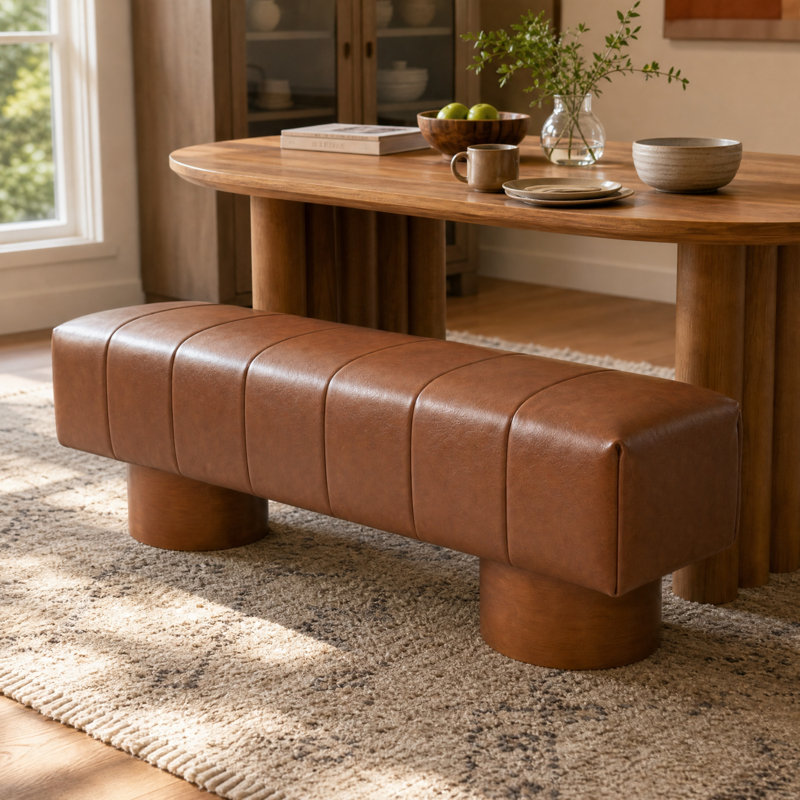Banc de salle à manger rembourré Scarlett, Brown PU