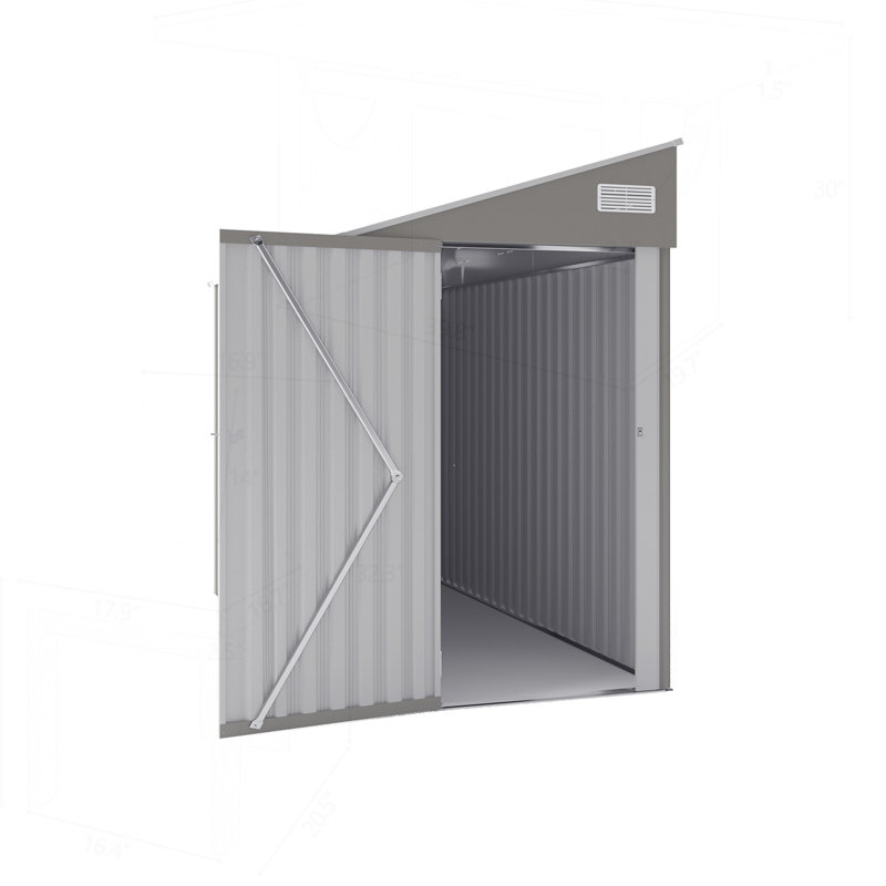 Versatile Metal Storage Shed with Advanced Design for Multiple Scenarios, Dark Grey