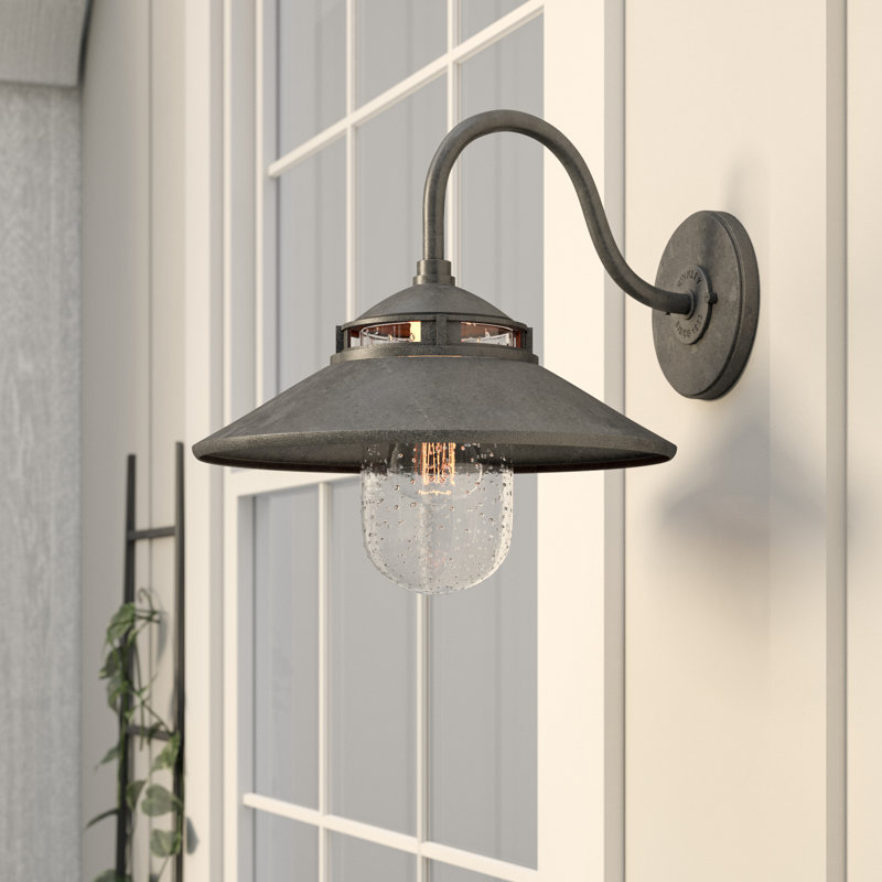 Atwell 1-Light Outdoor Barn Light, Aged Zinc