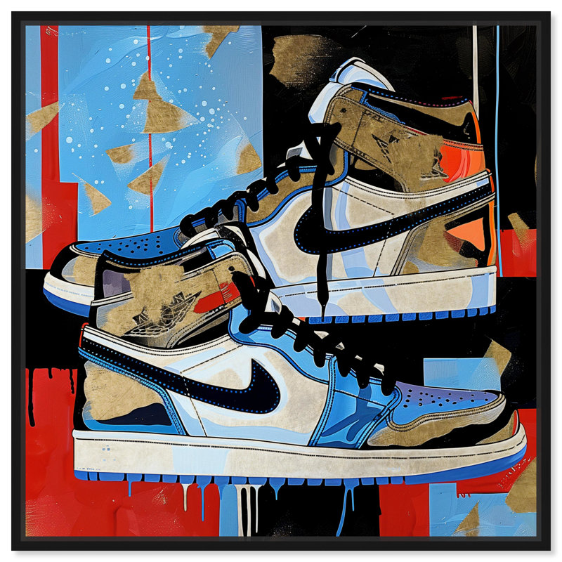 Art primaire «Primeurs» par Notoriart, H 13 po x l 13 po, Cadre noir