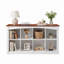 Bibliothèque de 55 cubes de style campagnard à 55 cubes, bibliothèque horizontale à 2 niveaux en bois pour bureau à domicile