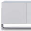 Table console de 91 pouces en verre blanc et structure en acier inoxydable