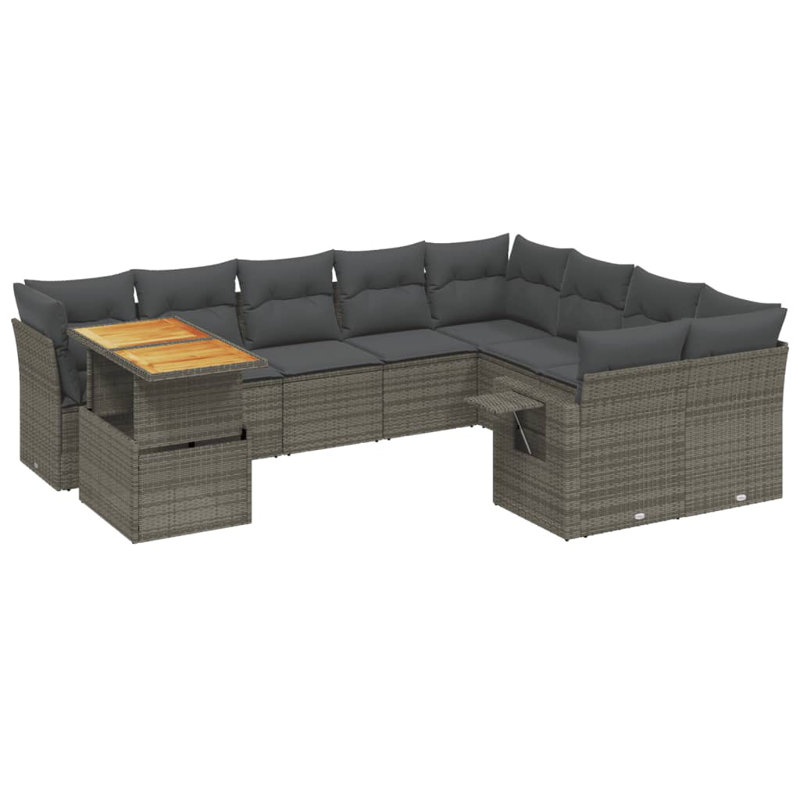 Ensemble de canapé de jardin en rotin PE Vidaxl