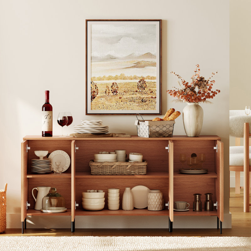 Laverda 61" Reeded 4-Door Sideboard, Mocha