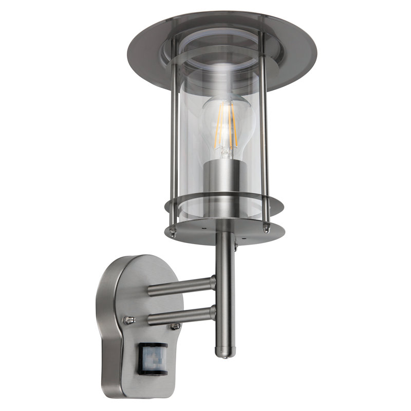 Runkle Polished Stainless Steel 33.5cm H Outdoor Wall Lantern, Yes