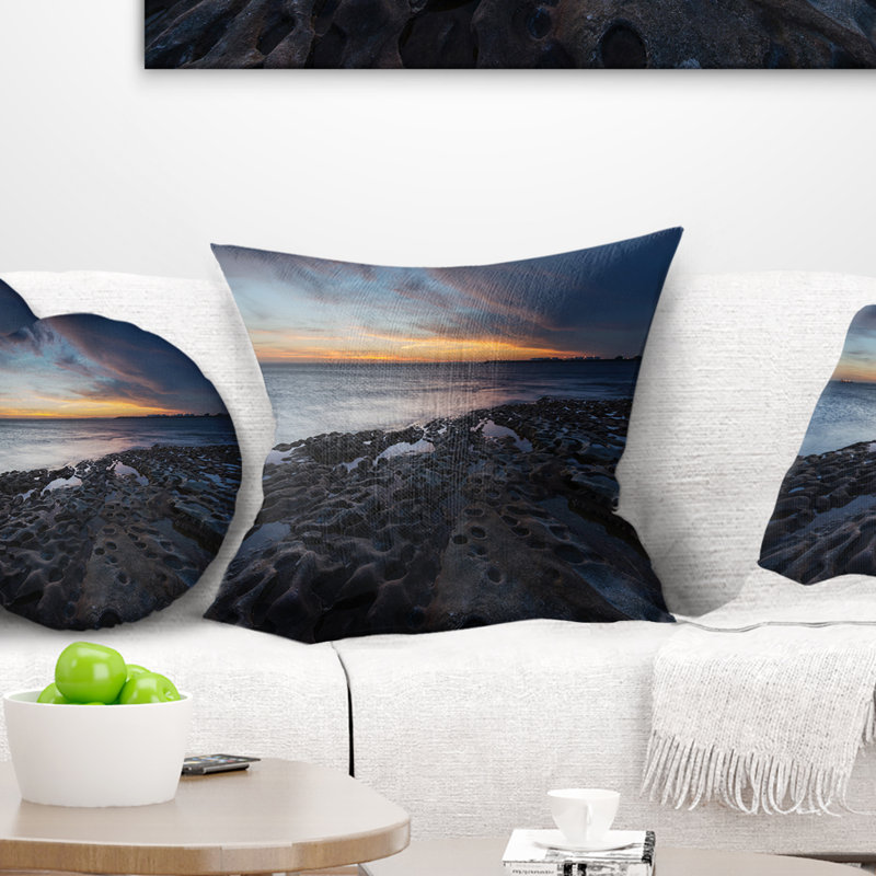 Coussin de seascape la perouse beach sydney, 18 po x 18 po, Coussin décoratif