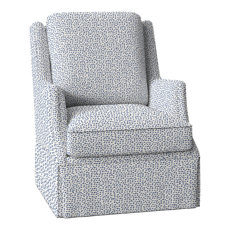 Savannah Swivel Wingback Chair, Perigold Elements Blueberry