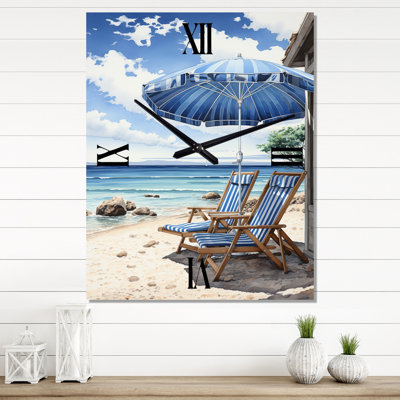 Andrra - Horloge murale nautique et de plage surdimensionnée