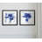 Blue Ice Iris - Matted and Framed Under Acrylic Glass, Set of 2, Large Living Room Wall Art