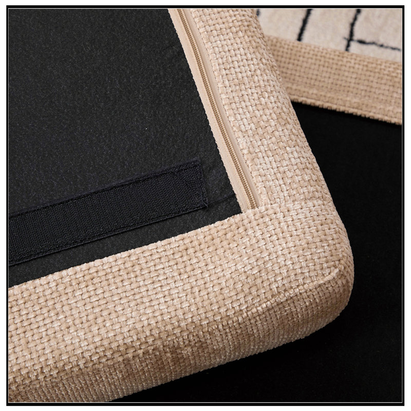 Banc rembourré en chenille avec rangement rabattable, Blé