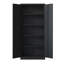 Armoire de rangement en métal 72 po H, armoire verrouillable en acier à outils noir avec portes et 4 tablettes, grands classeurs pour systèmes de rangement de garage