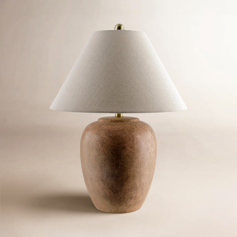 Lampe de table en céramique Eustacia, Brun délavé