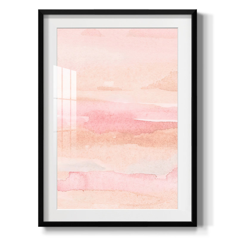 Rose Fade II, peinture sur papier encadrée, Noir