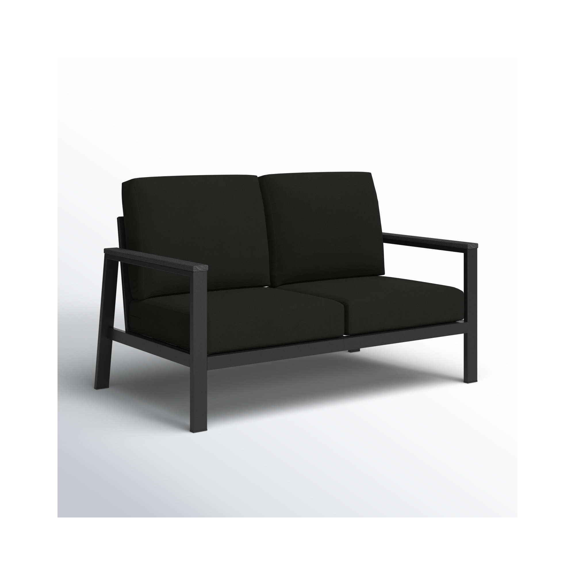 Townsend Loveseat with Sunbrella Cushion, Canvas Black Sunbrella® Canvas, Gray