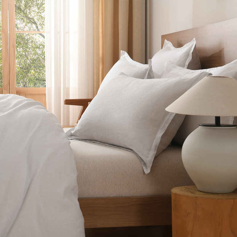Ensemble de housse de couette en lin taupe très clair, Marron clair, Housse de couette très grand et 2 très grandes t