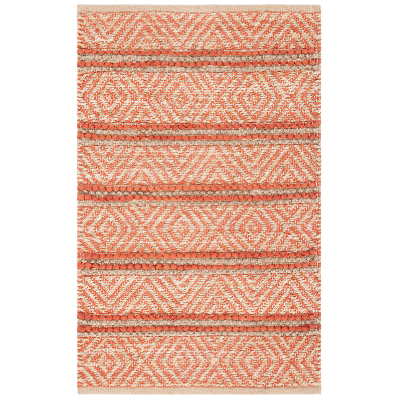 Abbiegale Hand Woven 0.8 Jute 0.2 Cotton Southwestern Rug, Rectangle 8' x 10'