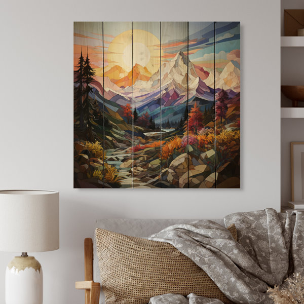 Loon Peak® Colorful Mountains Sharp Peaks I On Wood Print | Wayfair