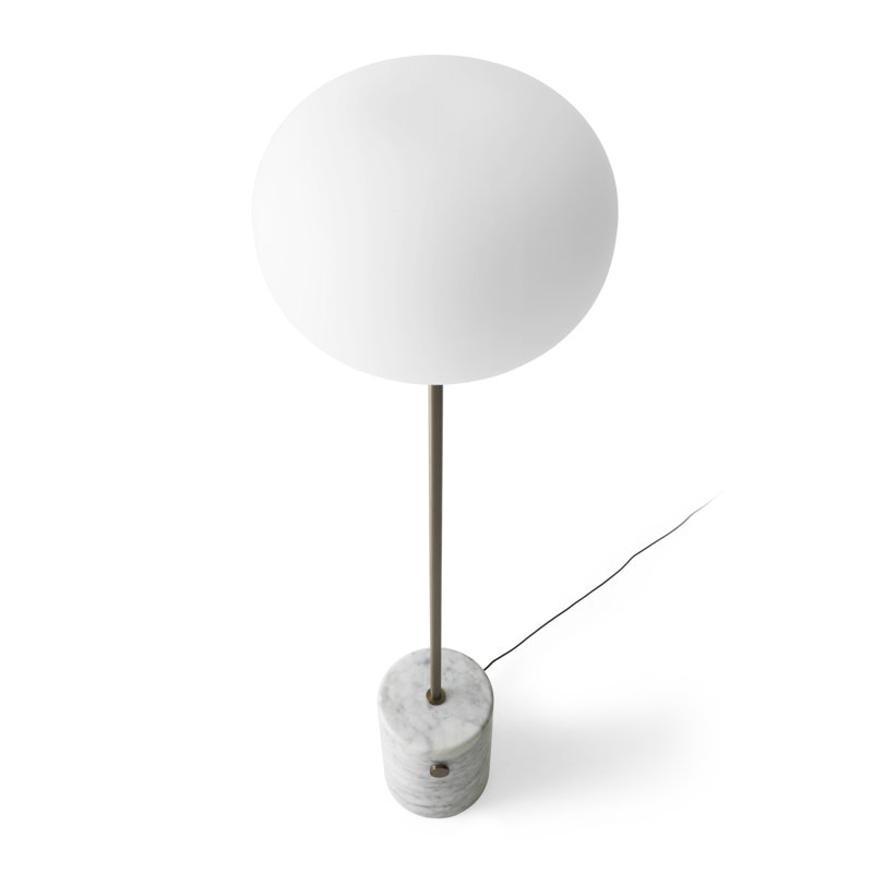 JWDA Floor Lamp, Bronzed Brass/White Carrara Marble