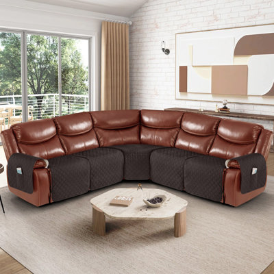  Wildee Waterproof 5-Pieces Sectional Recliner Sofa Covers Couch Covers For Reclining L Shape Sofa
