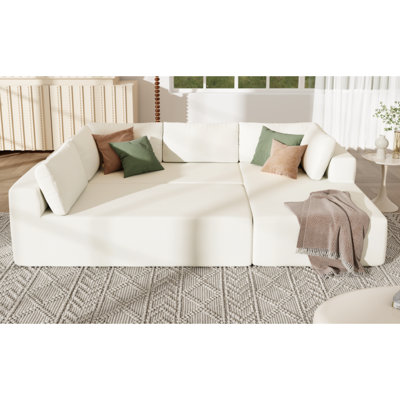 Modern Sofau_  Large Modular Sectional Sofa  , , Salon, 3 Piece Free Combination